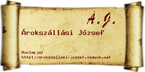 Árokszállási József névjegykártya